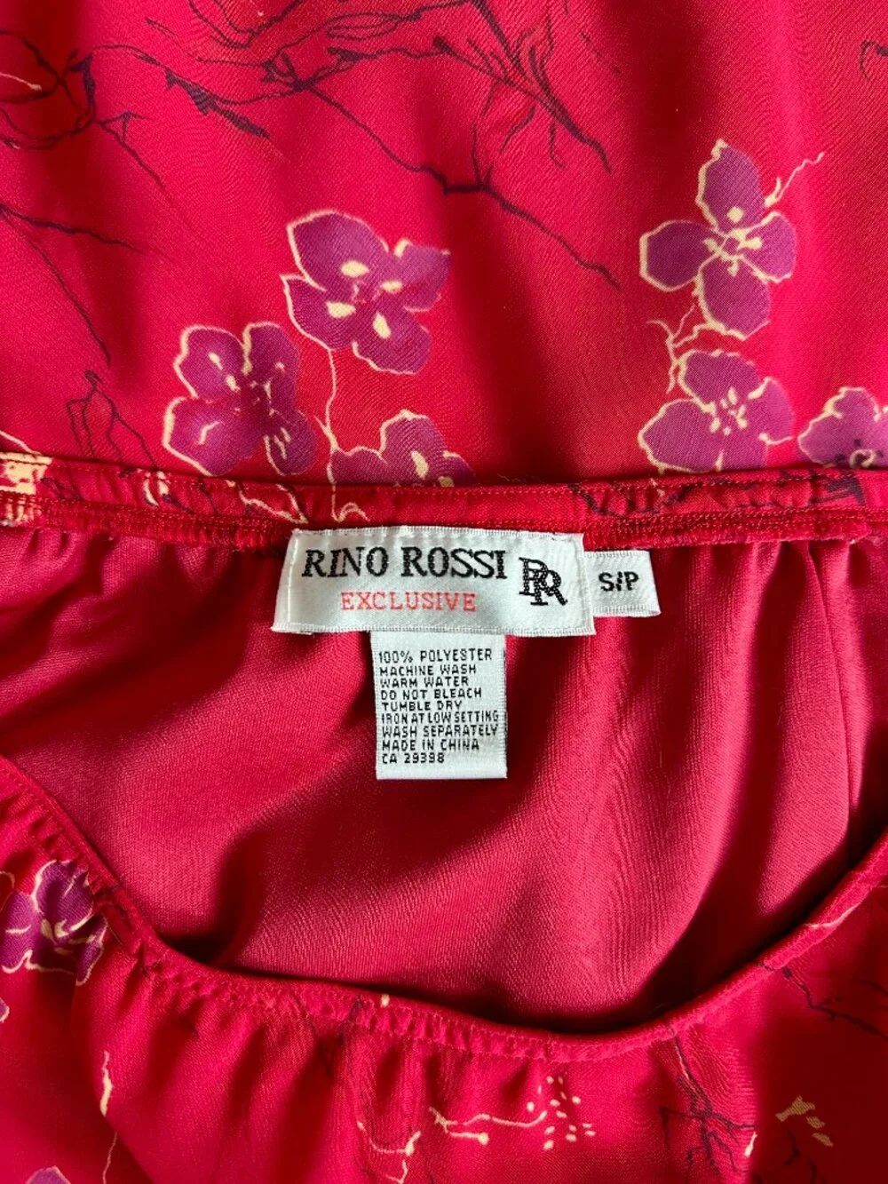 🍒 Vintage Red Floral Slip Skirt Bias Cut Oriental Inspired Midi Y2K Small - Picture 5 of 5